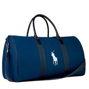 Polo Duffel Bag Canvas Big Pony Logo Holdall Gym Bag Carry-on Traveler Weekender